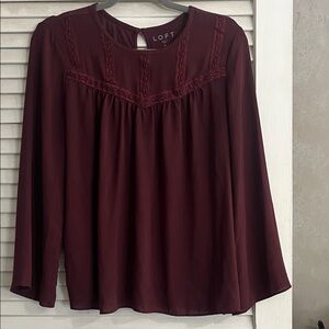 LOFT Deep Burgundy Blouse